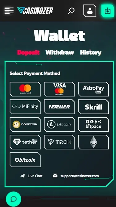 Depositi su Casino Zer