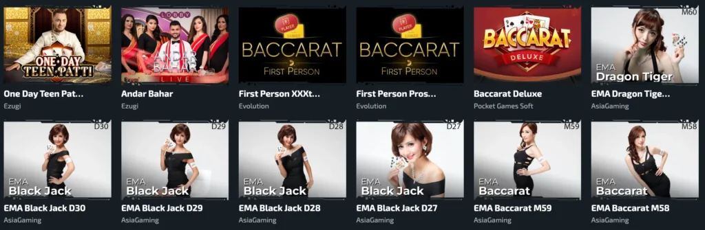 I giochi disponibili nel casinò dal vivo su Casinozer